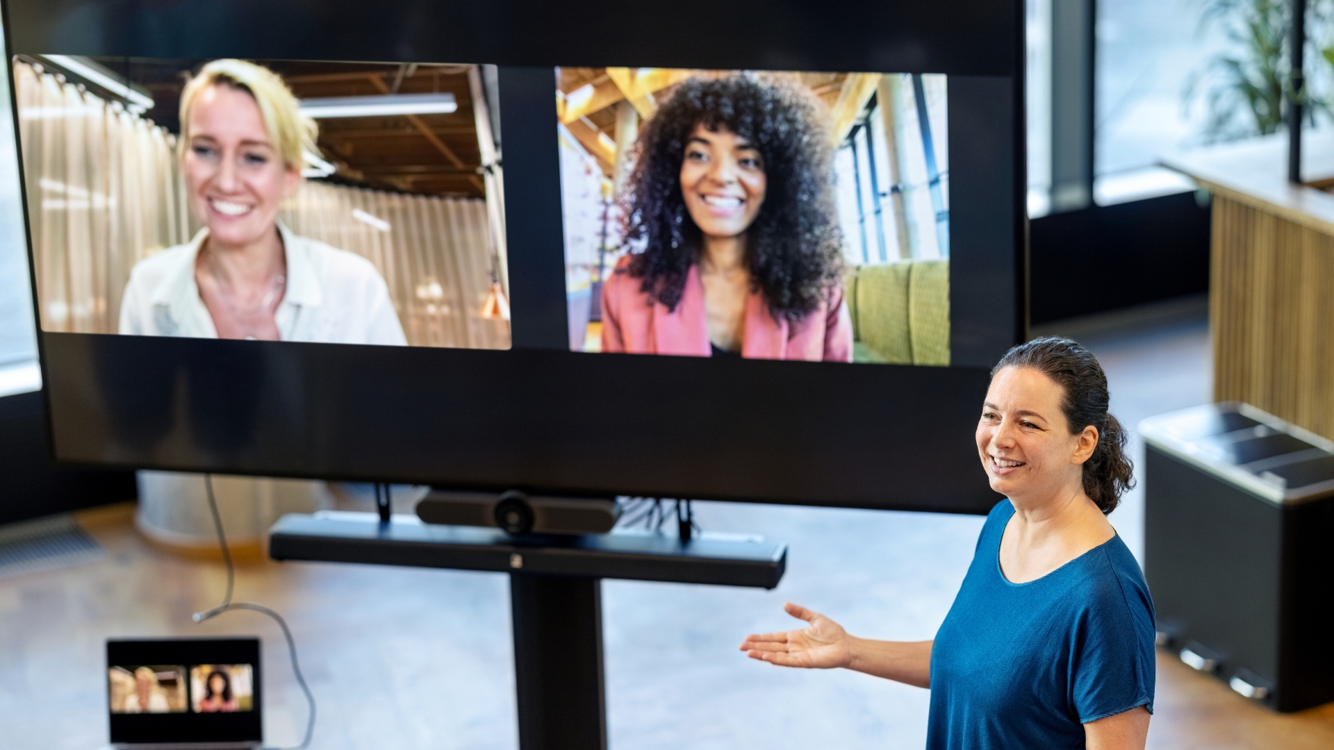 Hubops team collaborating in a modern office environment